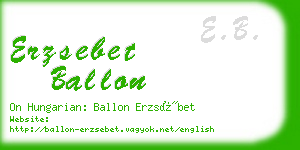 erzsebet ballon business card